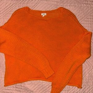 Aerie Bold Orange Crew Neck Sweater